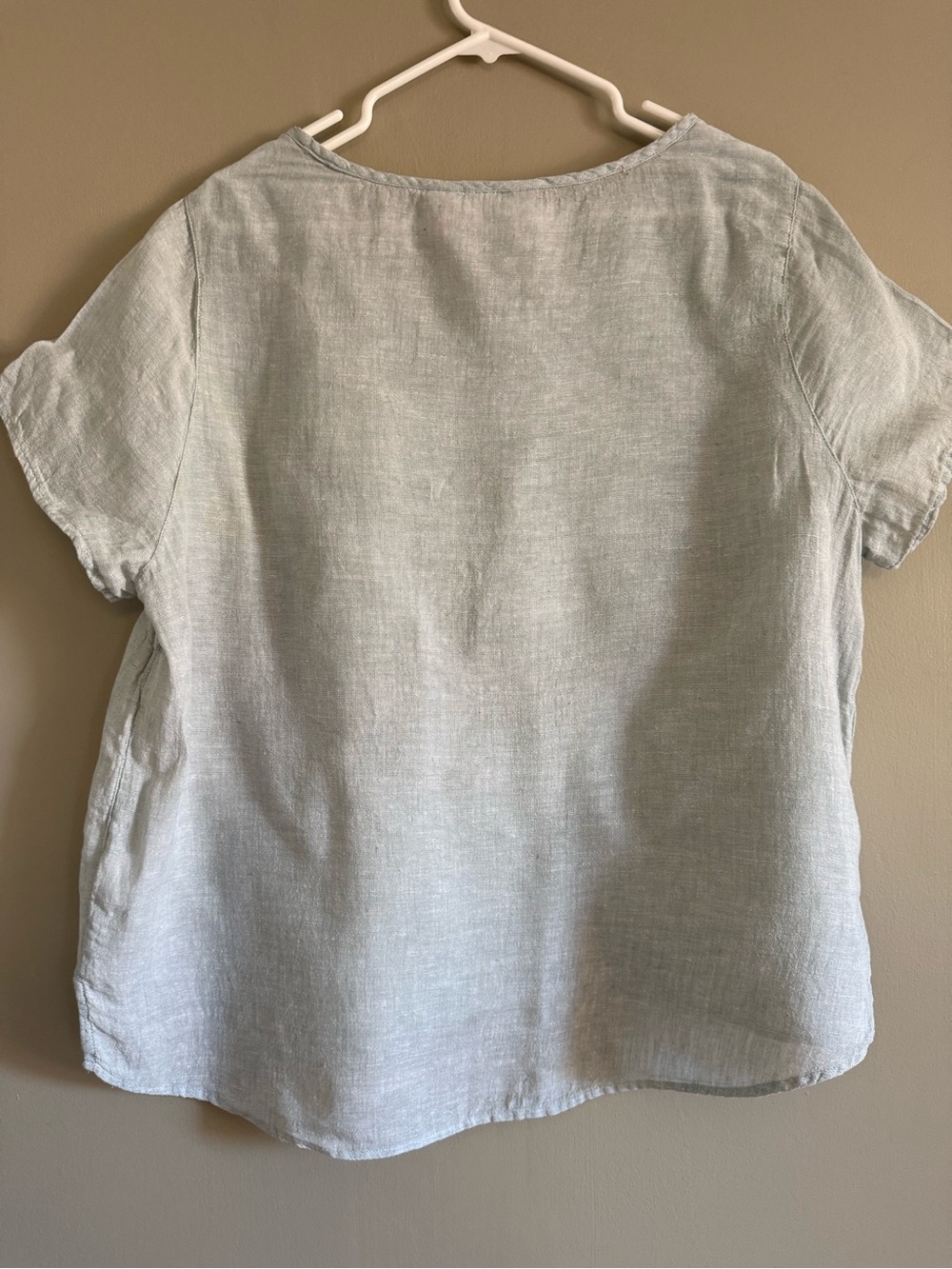 Isaac Mizrahi Linen Top Pale Blue
Short Sleeve Plus 1X Relaxed Coastal
